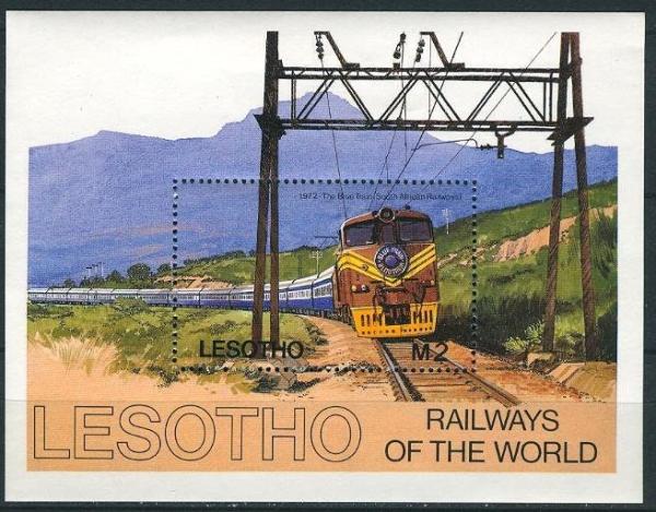 Africa | 1984 Railways of the World Lesotho Postage Stamp Souvenir Sheet Mint Never Hinged Multicolor Africa Africa