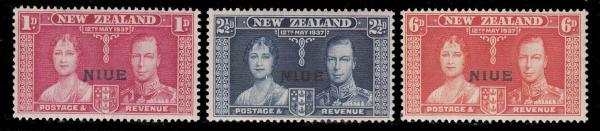 Australia and Oceania | 1937 Coronation of King George VI Set of Three Niue Postage Stamps Mint Never Hinged Australia & Oceania Australia & Oceania
