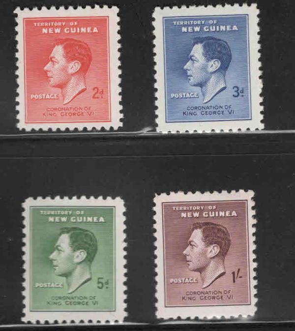 Australia and Oceania | Coronation of King George VI Set of Four New Guinea Postage Stamps Issued 1937 Australia & Oceania Australia & Oceania