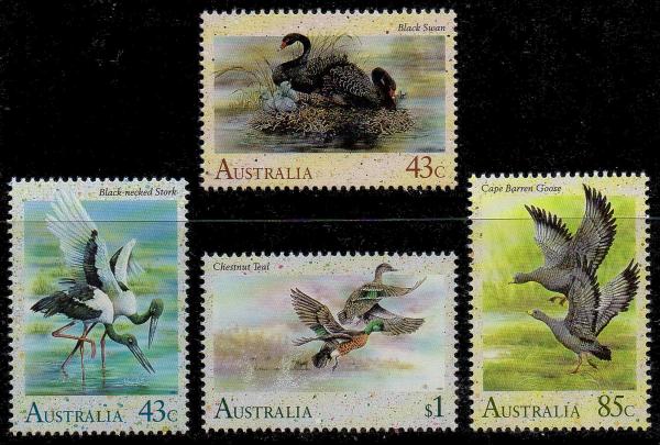 Australia and Oceania | Waterbirds of Australia Set of Four Postage Stamps Issued 1991 Multicolor Australia & Oceania Australia & Oceania
