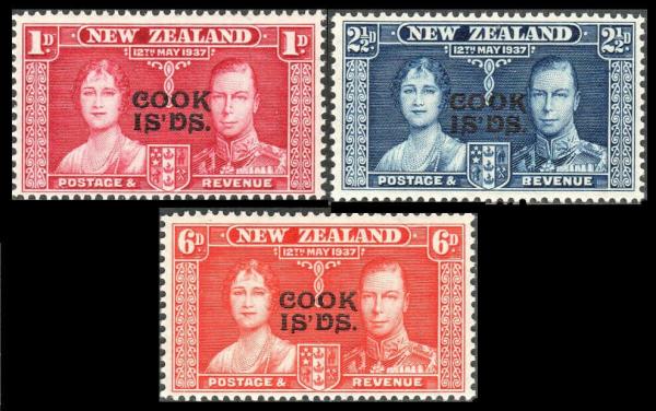Britain and Ireland | 1937 Coronation of King George VI Set of Three Cook Islands Postage Stamps Mint Never Hinged Britain & Ireland Britain & Ireland