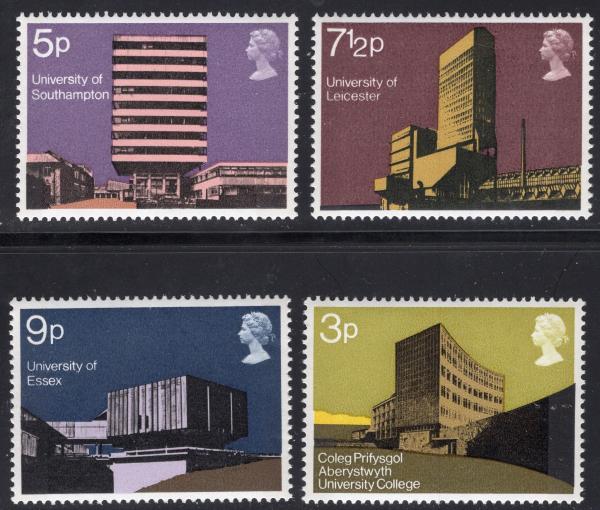 Britain and Ireland | 1971 Modern British University Buildings Set of Four Great Britain Mint Postage Stamps Multicolor Britain & Ireland Britain & Ireland