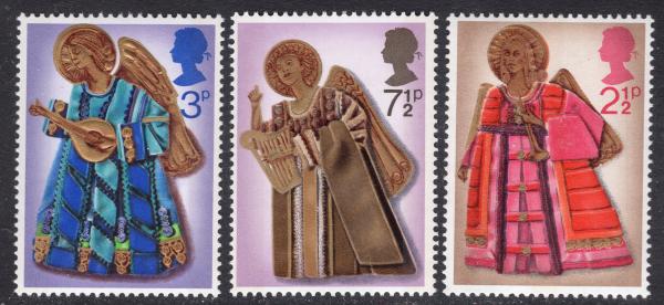 Britain and Ireland | 1972 Christmas Angels Set of Three Great Britain Postage Stamps Mint Never Hinged Multicolor Britain & Ireland Britain & Ireland