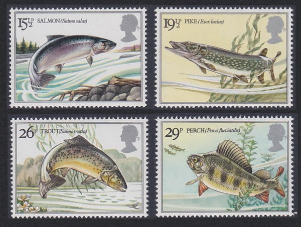 Britain and Ireland | 1983 British River Fishes Set of Four Great Britain Postage Stamps Mint Never Hinged Multicolor Britain & Ireland Britain & Ireland