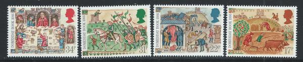 Britain and Ireland | 1986 Domesday Book Set of Four Great Britain Postage Stamps Multicolor Britain & Ireland Britain & Ireland