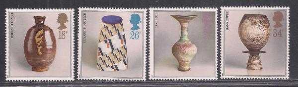 Britain and Ireland | 1987 Pottery Set of Four Great Britain Postage Stamps Multicolor Britain & Ireland Britain & Ireland
