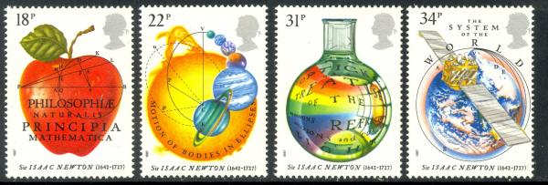 Britain and Ireland | 1987 Sir Isaac Newton Set of Four Great Britain Postage Stamps Mint Never Hinged Multicolor Britain & Ireland Britain & Ireland