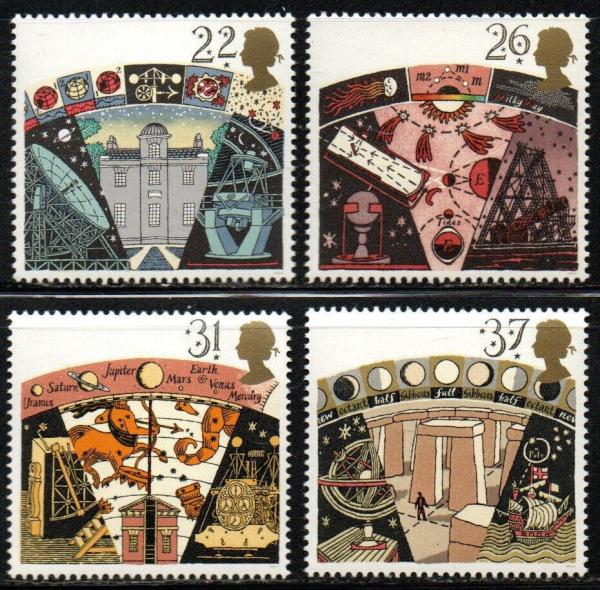 Britain and Ireland | 1990 Astronomy Set of Four Great Britain Postage Stamps Multicolor Britain & Ireland Britain & Ireland