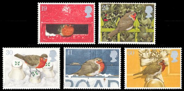 Britain and Ireland | 1995 Christmas Robins Set of Five Great Britain Postage Stamps Multicolor Britain & Ireland Britain & Ireland