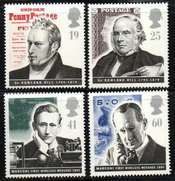 Britain and Ireland | 1995 Pioneers of Communications Collectible Set of 4 Great Britain Postage Stamps Mint Never Hinged Multicolor Britain & Ireland Britain & Ireland