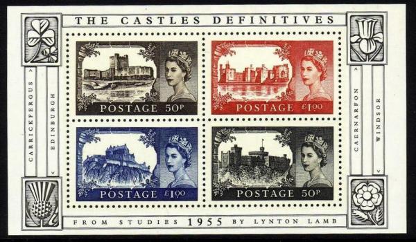 Britain and Ireland | 2005 Queen Elizabeth II British Castles Souvenir Sheet of Four Great Britain Postage Stamps Mint Never Hinged Multicolor Britain & Ireland Britain & Ireland