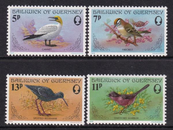 Britain and Ireland | Birds Set of Four Guernsey Postage Stamps Multicolor Britain & Ireland Britain & Ireland
