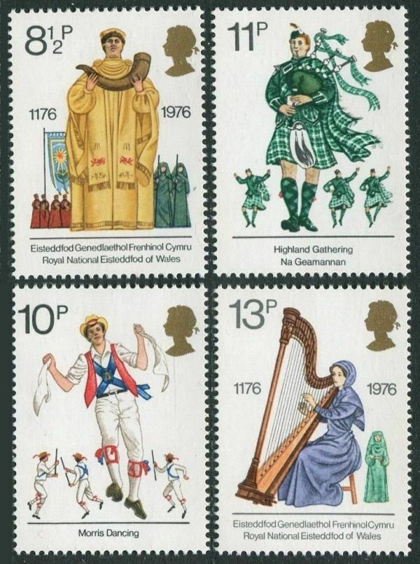 Britain and Ireland | British Cultural Traditions Set of Four Great Britain Postage Stamps Issued 1976 Multicolor Britain & Ireland Britain & Ireland