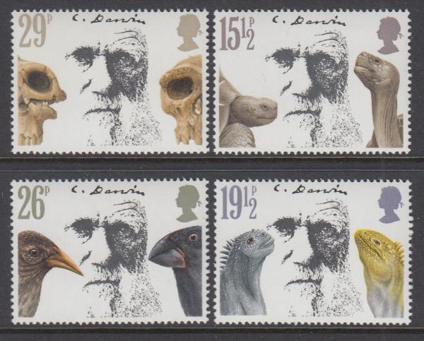 Britain and Ireland | Charles Darwin Set of Four Great Britain Postage Stamps Issued 1982 Multicolor Britain & Ireland Britain & Ireland