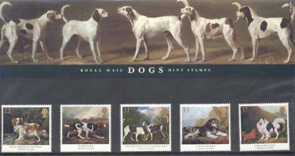 Britain and Ireland | Dog Paintings Presentation Pack of Five Great Britain Postage Stamps Issued 1991 Multicolor Britain & Ireland Britain & Ireland
