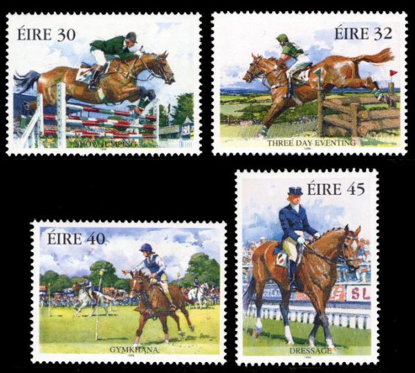 Britain and Ireland | Equestrian Sports Set of Four Ireland Postage Stamps Issued 1998 Multicolor Britain & Ireland Britain & Ireland