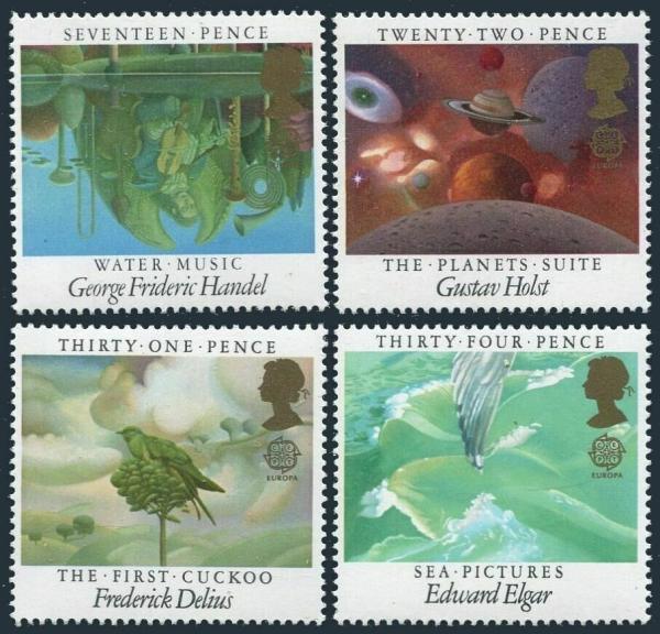 Britain and Ireland | Europa 1985 European Year of Music Set of Four Great Britain Postage Stamps Classical Music Mint Never Hinged Multicolor Britain & Ireland Britain & Ireland