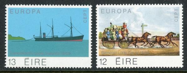 Britain and Ireland | Europa Transportation Set of Two Ireland Postage Stamps Issued 1979 Multicolor Britain & Ireland Britain & Ireland