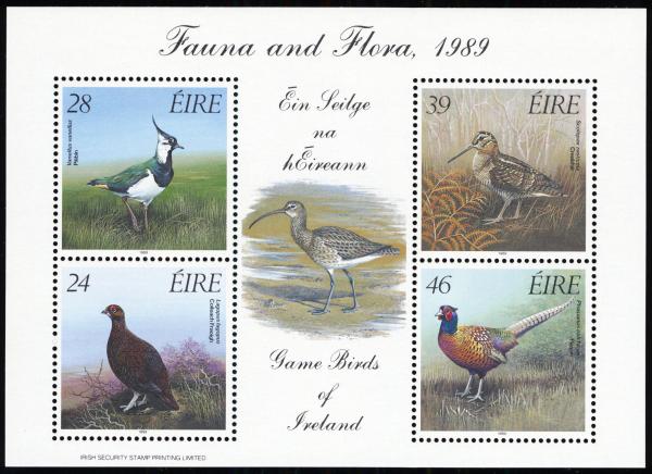 Britain and Ireland | Game Birds of Ireland Souvenir Sheet of Four Postage Stamps Multicolor Britain & Ireland Britain & Ireland