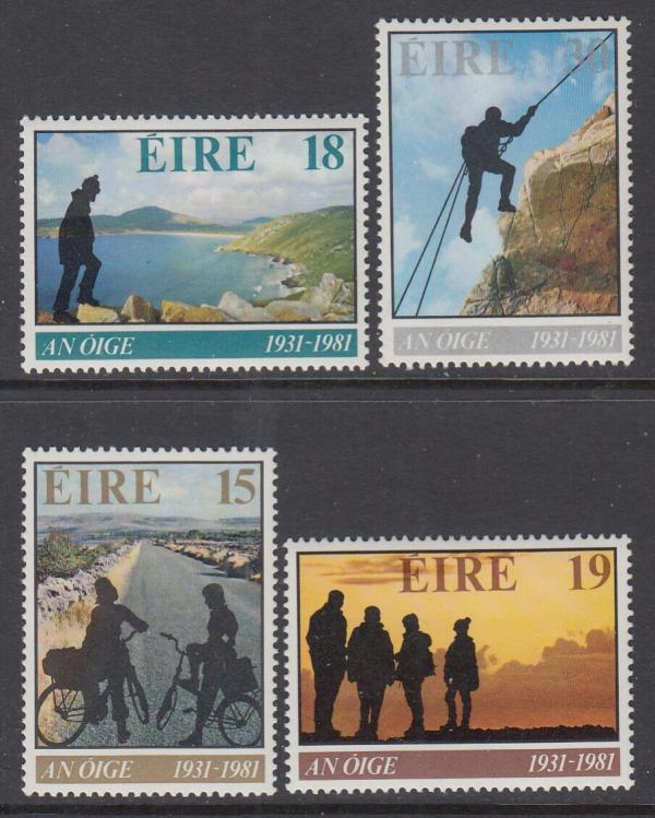 Britain and Ireland | Irish Youth Hostel Set of Four Postage Stamps Issued 1981 Multicolor Britain & Ireland Britain & Ireland