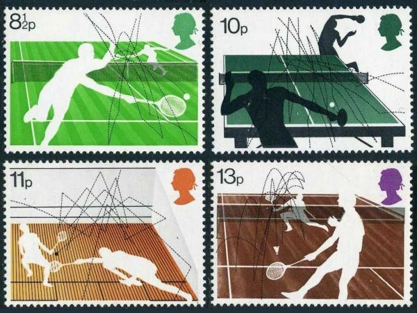 Britain and Ireland | Racket Sports Set of Four Great Britain Postage Stamps Issued 1977 Multicolor Britain & Ireland Britain & Ireland