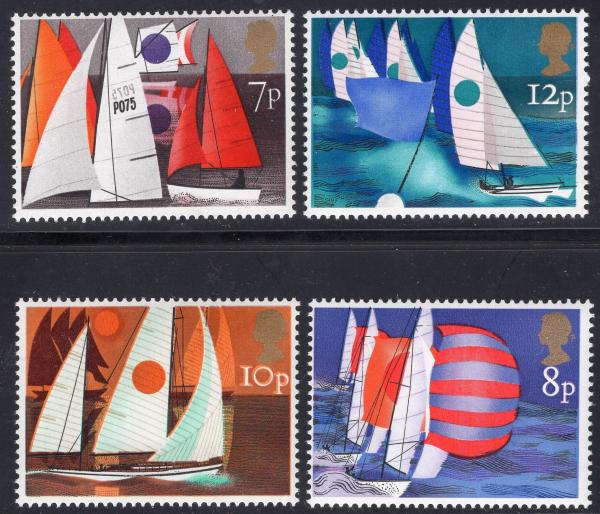 Britain and Ireland | Sailboats Set of Four Great Britain Postage Stamps Issued 1975 Multicolor Britain & Ireland Britain & Ireland