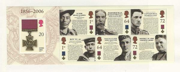 Britain and Ireland | Victoria Cross Souvenir Sheet of Six Great Britain Postage Stamps Issued 2006 Multicolor Britain & Ireland Britain & Ireland