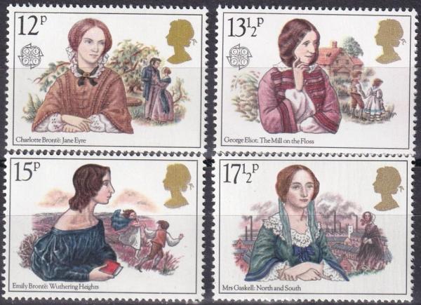 Britain and Ireland | Victorian Women Authors Set of Four Great Britain Postage Stamps Issued 1980 Multicolor Britain & Ireland Britain & Ireland