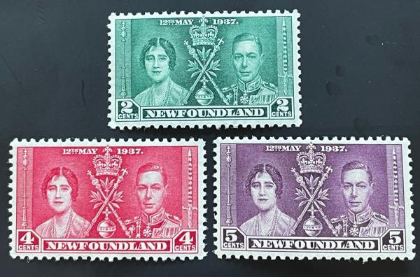 Canada | Coronation of King George VI Set of Three Newfoundland Postage Stamps Issued 1937 Canada Canada