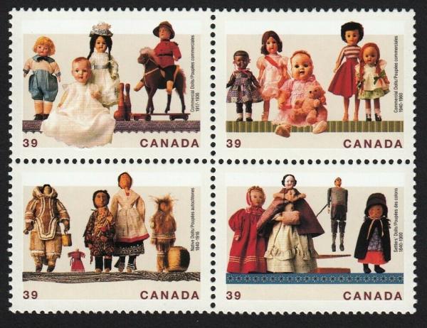 Canada | Dolls of Canada Block of Four Canada Postage Stamps Multicolor Canada Canada