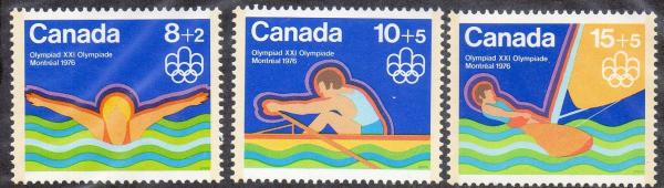 Canada | Montreal Olympic Games Set of Three Canada Postage Stamps Multicolor Canada Canada