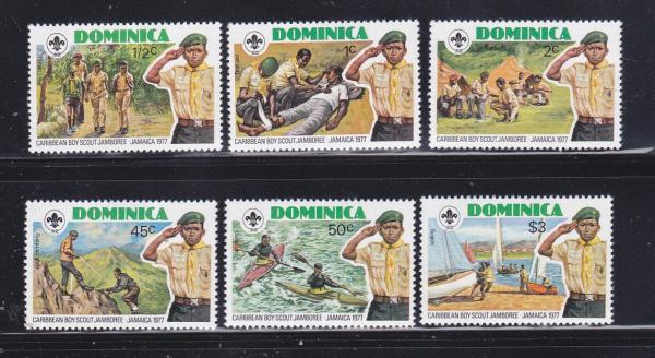 Central & South America | Caribbean Scout Jamboree Set of Six Dominica Postage Stamps Issued 1977 Multicolor Central & South America Central & South America