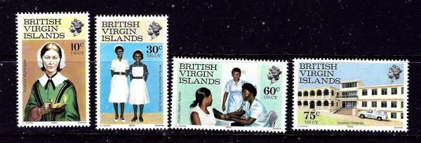 Central & South America | Nursing Week Set of Four British Virgin Islands Postage Stamps Issued 1983 Multicolor Central & South America Central & South America