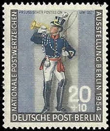 Europe | 1954 Prussian Postillon Germany Berlin Postage Stamp Multicolor Europe Europe