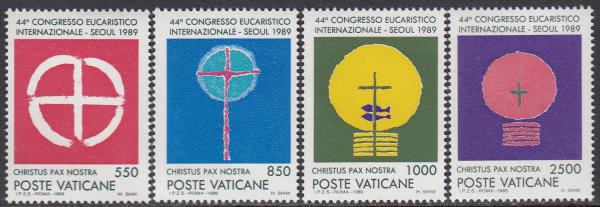 Europe | 1989 44th International Eucharistic Congress Seoul Korea Set of Four Vatican City Postage Stamps Multicolor Europe Europe