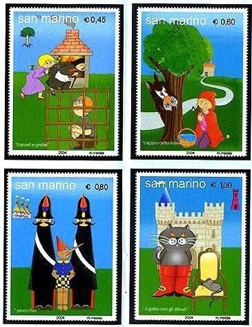 Europe | 2004 Fairy Tales Set of Four San Marino Postage Stamps Issued 2004 Multicolor Europe Europe