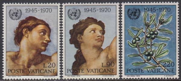 Europe | Adam and Eve Set of Three Vatican City Postage Stamps Issued 1970 Multicolor Europe Europe