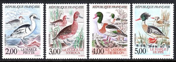 Europe | Birds Set of Four France Postage Stamps Issued 1993 Multicolor Europe Europe