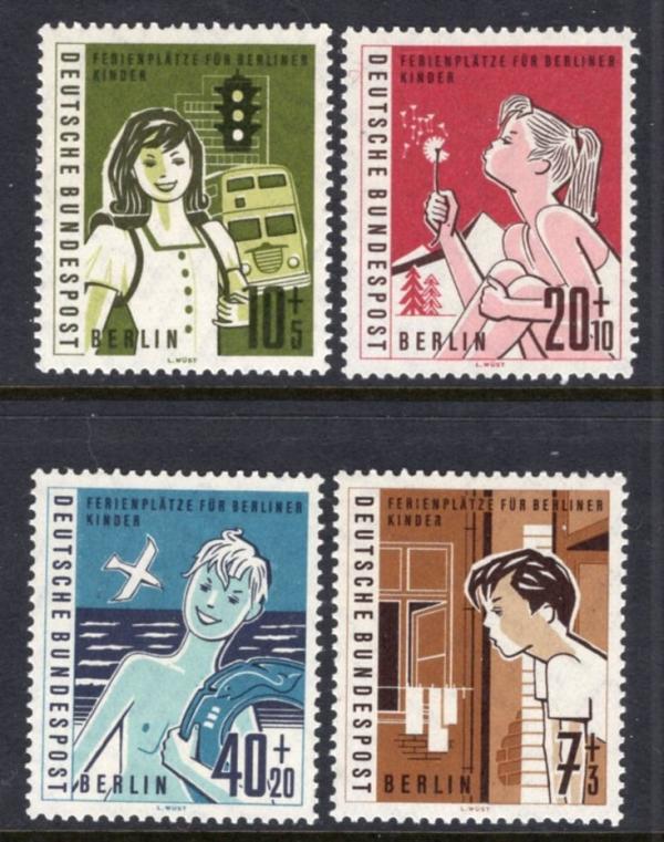 Europe | Children Holiday Fund Set of Four Germany Postage Stamps Issued 1960 Multicolor Europe Europe