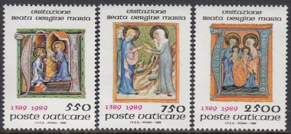 Europe | Feast of the Visitation Set of Three Vatican City Postage Stamps Issued 1989 Multicolor Europe Europe