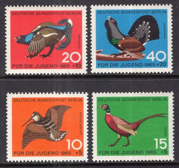 Europe | Game Birds Set of Four Berlin Germany Postage Stamps Issued 1965 Multicolor Europe Europe