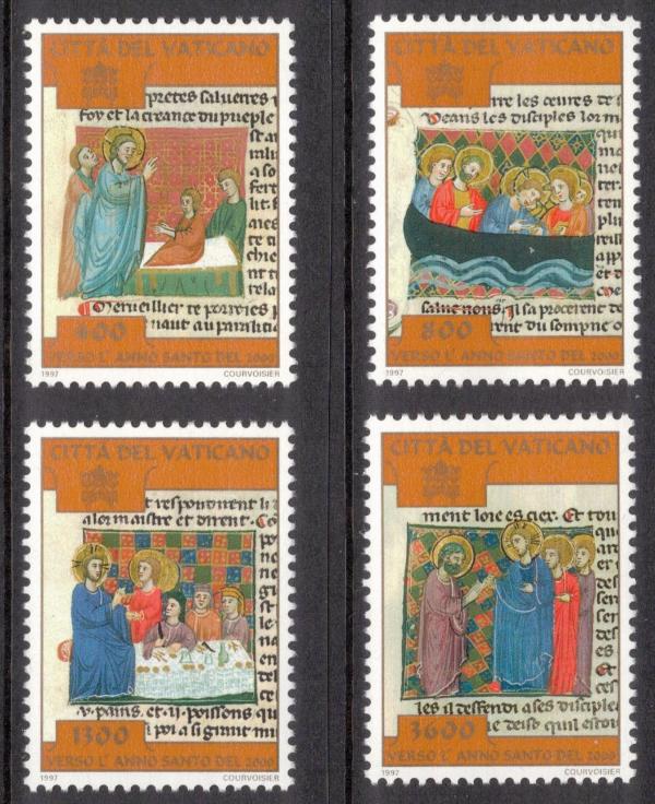 Europe | Gospel Scenes Set of Four Vatican City Postage Stamps Issued 1997 Multicolor Europe Europe