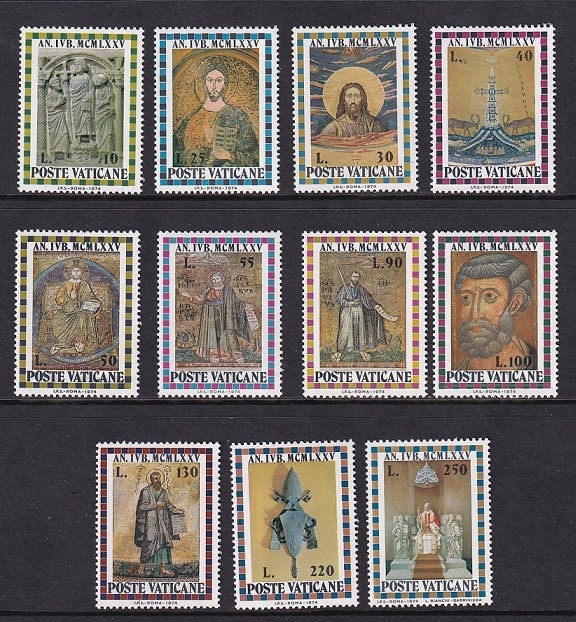 Europe | Holy Year Set of Eleven Vatican City Postage Stamps Issued 1974 Multicolor Europe Europe