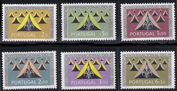Europe | International Conference of Scouting Set of Six Portugal Postage Stamps Issued 1962 Multicolor Europe Europe