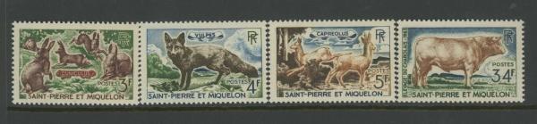 Europe | Mammals Set of Four St Pierre and Miquelon Postage Stamps Issued 1964 Multicolor Europe Europe