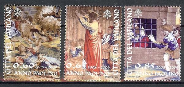 Europe | Pauline Year Set of Three Vatican City Postage Stamps Issued 2008 Multicolor Europe Europe