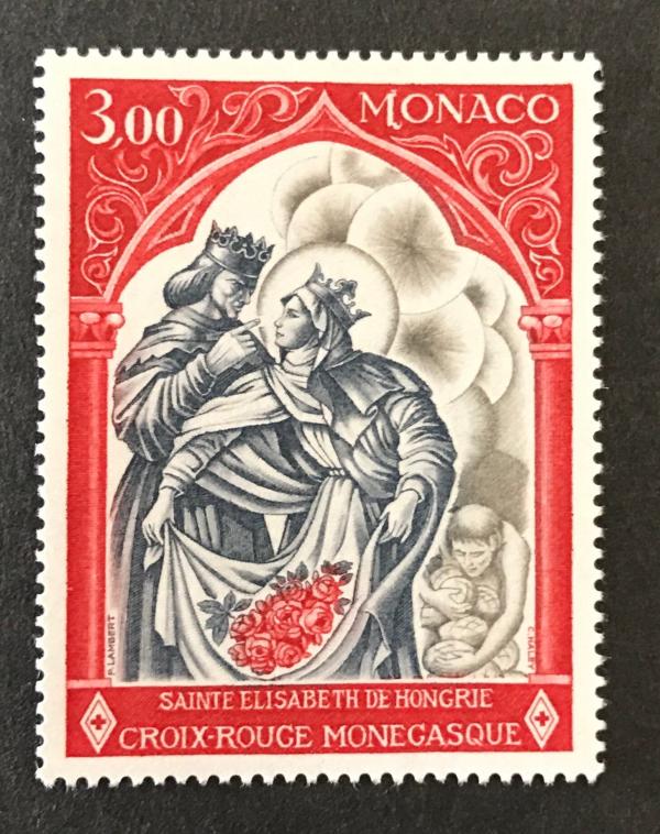 Europe | Saint Elizabeth of Thuringia Monaco Postage Stamp Issued 1969 Multicolor Europe Europe
