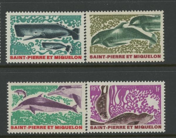 Europe | Sea Creatures Set of Four St Pierre and Miquelon Postage Stamps Issued 1969 Multicolor Europe Europe