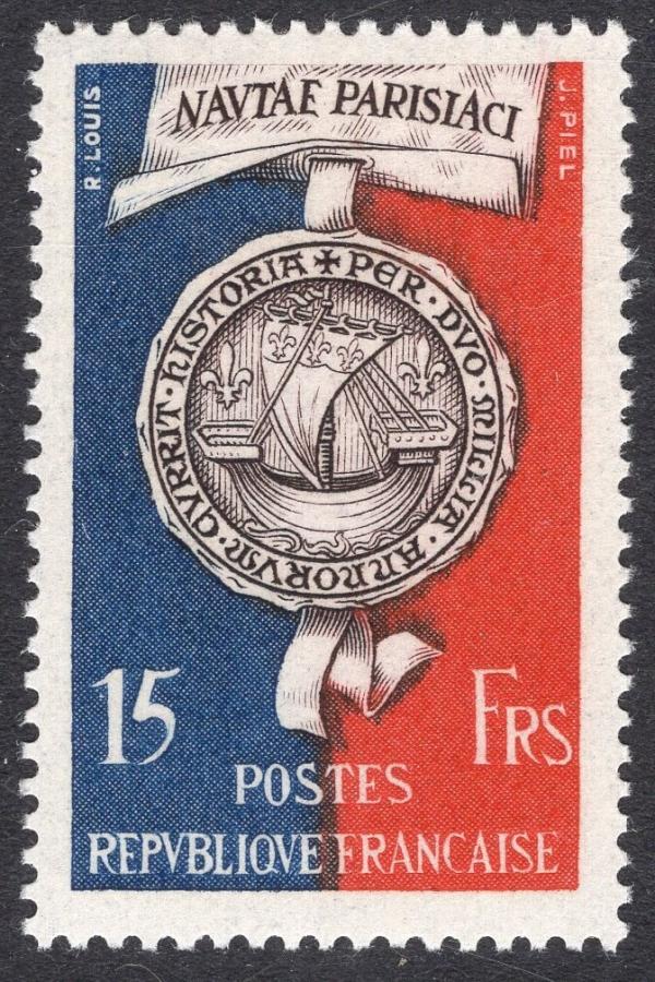 Europe | Seal of Paris France Postage Stamp Issued 1951 Multicolor Europe Europe