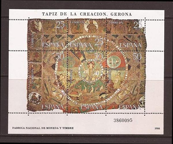 Europe | Tapestry of Creation Spain Souvenir Sheet of Six Postage Stamps Issued 1980 Multicolor Europe Europe